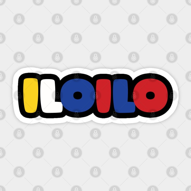 Iloilo City Philippines in Filippino Flag Colors Sticker by DanielLiamGill